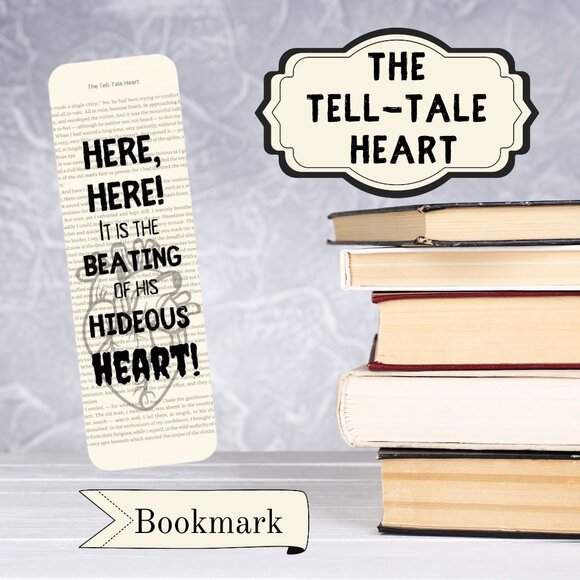 Edgar Allan Poe Quote Bookmark, Bookish, Book Accessories, The Tell-Tale Heart - Picture 1 of 2